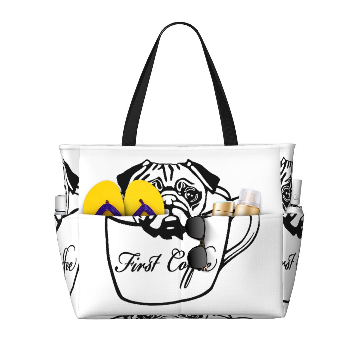 Yoga In Fitness First - Borsa tote Pug First Coffee Beach,
