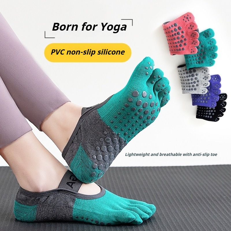Yoga Fitness Pilates - Calzini professionali antiscivolo a cinque dita